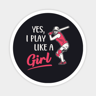 Female Baseball Player Girl Magnet